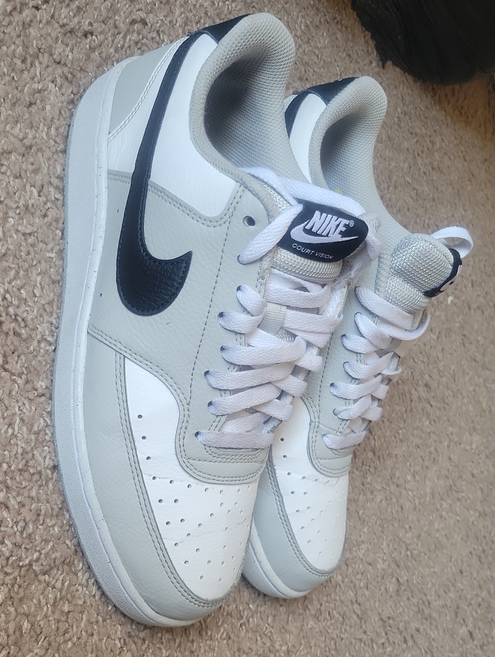 Nike Court Vision Low Men's Sneakers - White, Black & Light Gray
